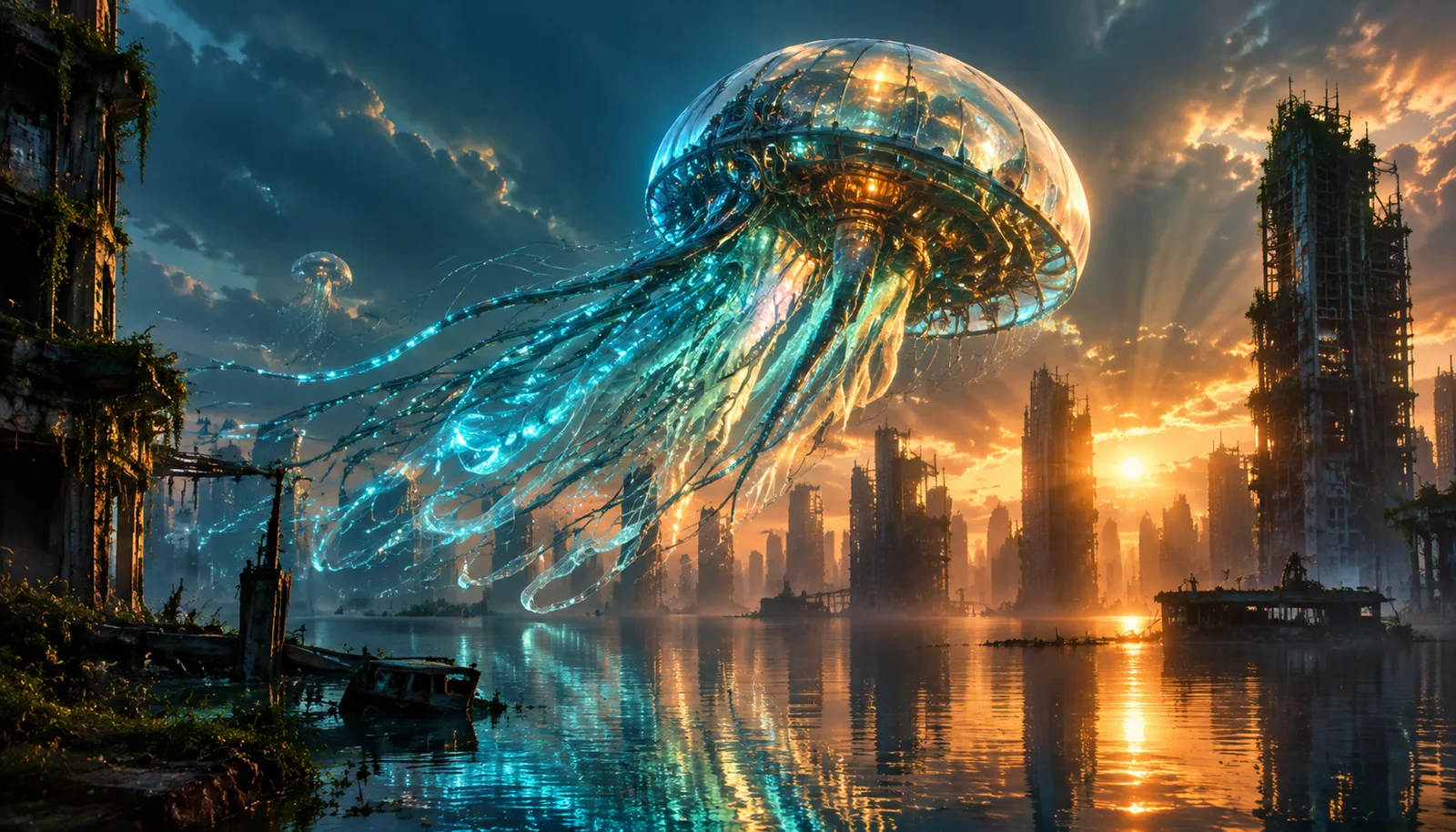 AI 生成的奇幻风景作品示意